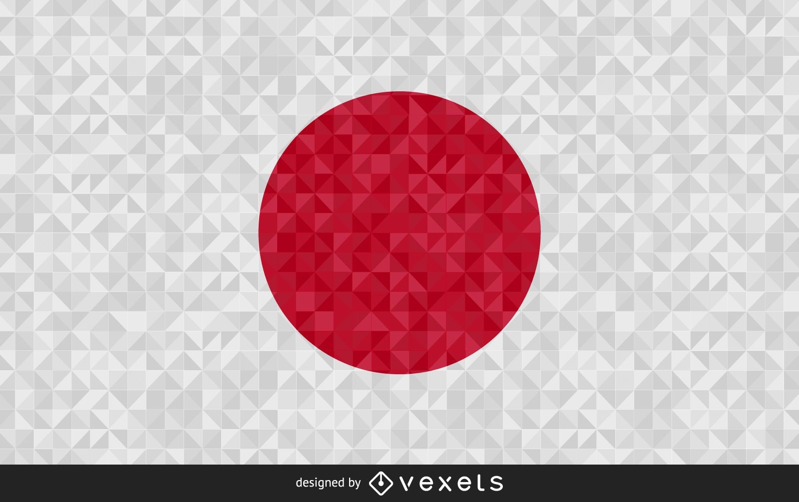 Flag of Japan polygonal Design