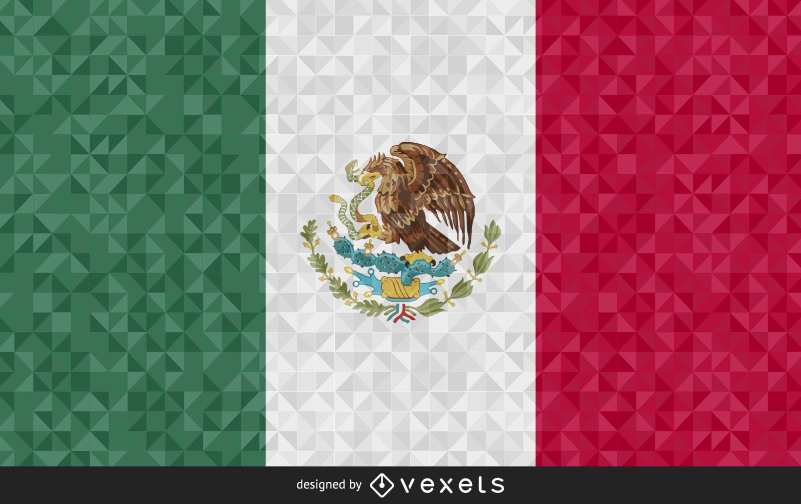 Bandera de diseño poligonal de México