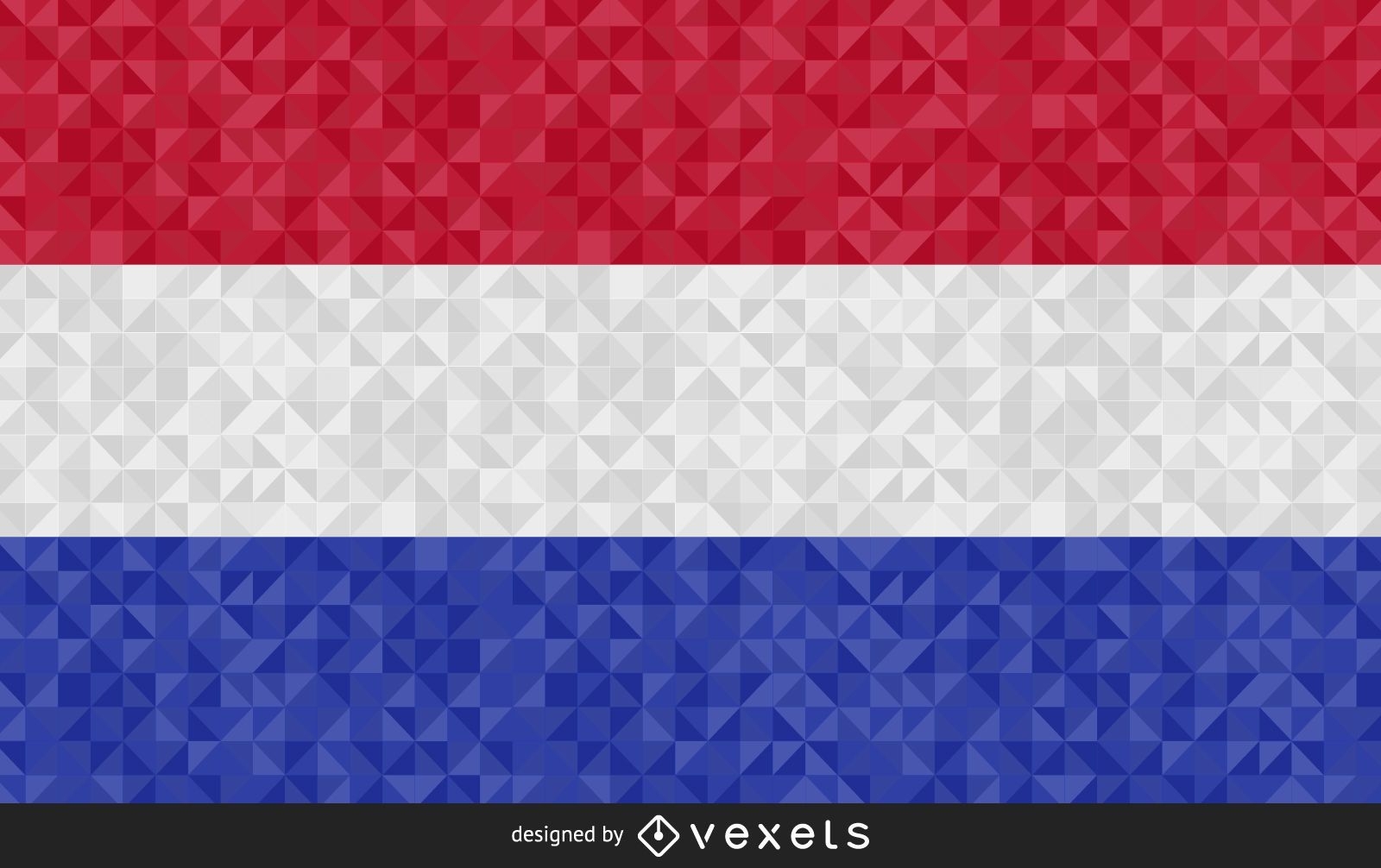 Bandeira da Holanda com desenho poligonal