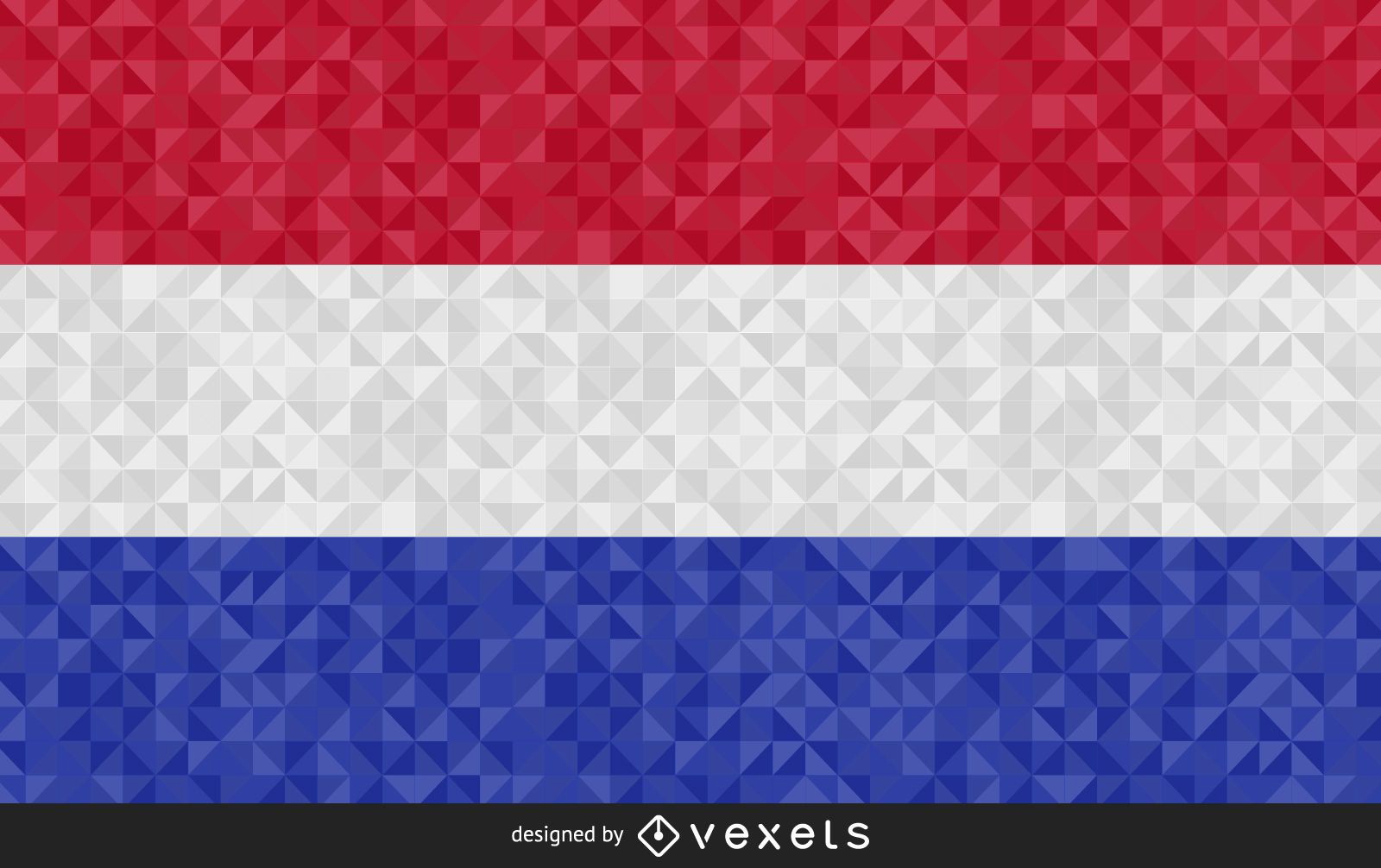 Bandera de Holanda diseño poligonal