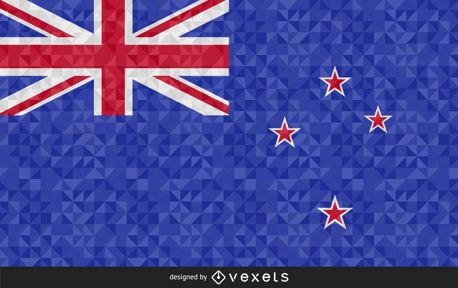 Bandera de diseño poligonal de Nueva Zelanda