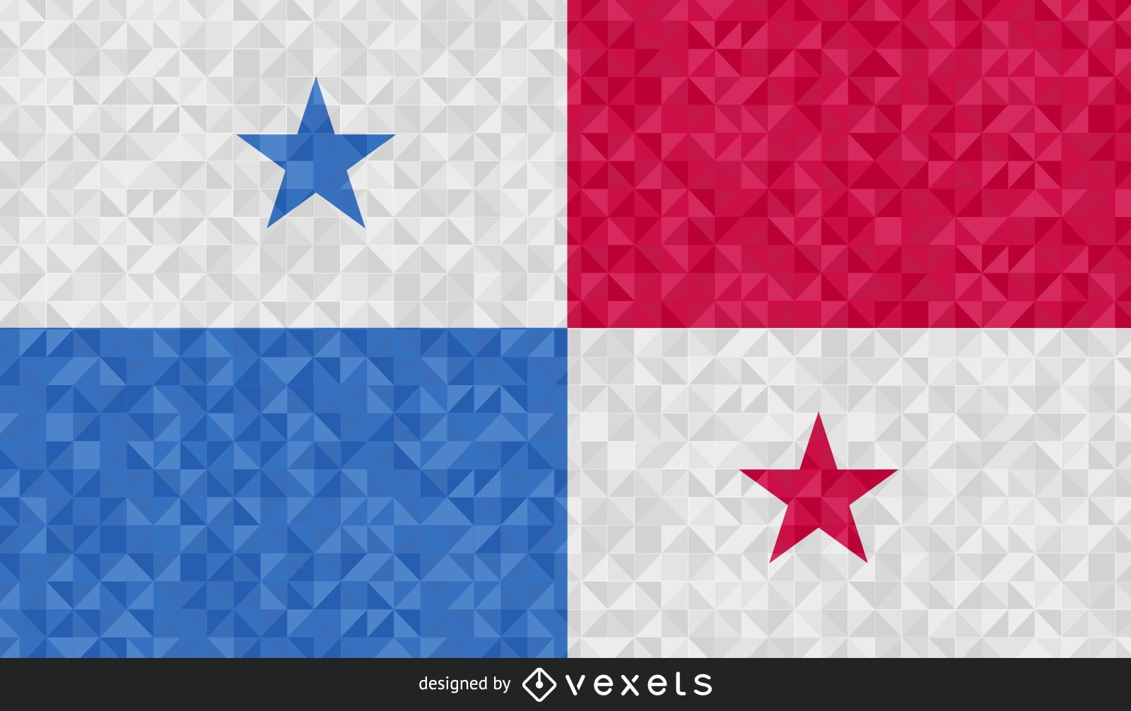 Flagge von Panama polygonales Design