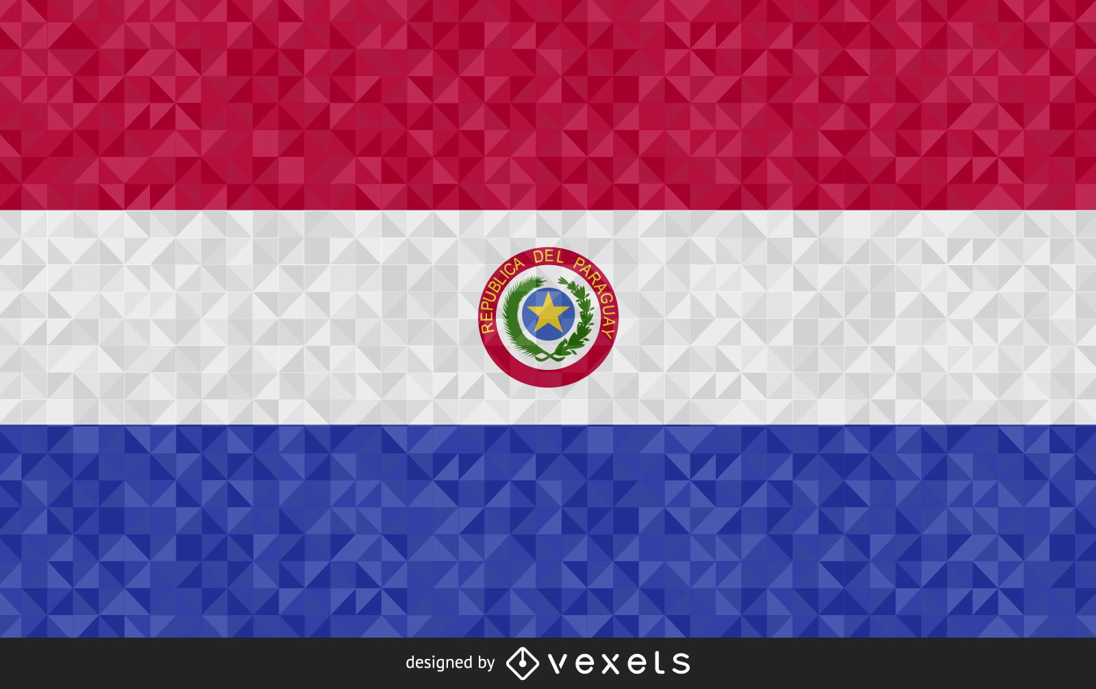 Design poligonal da bandeira do Paraguai