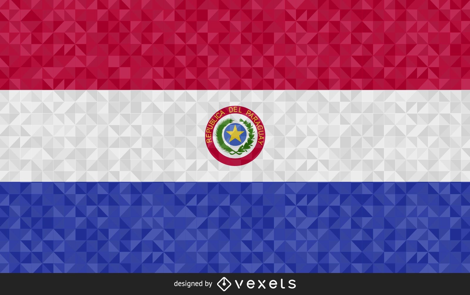 Flag of Paraguay polygonal Design