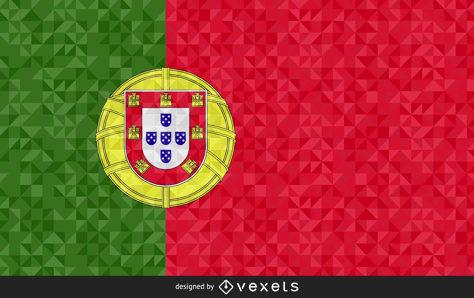 Bandera de Portugal dise?o poligonal