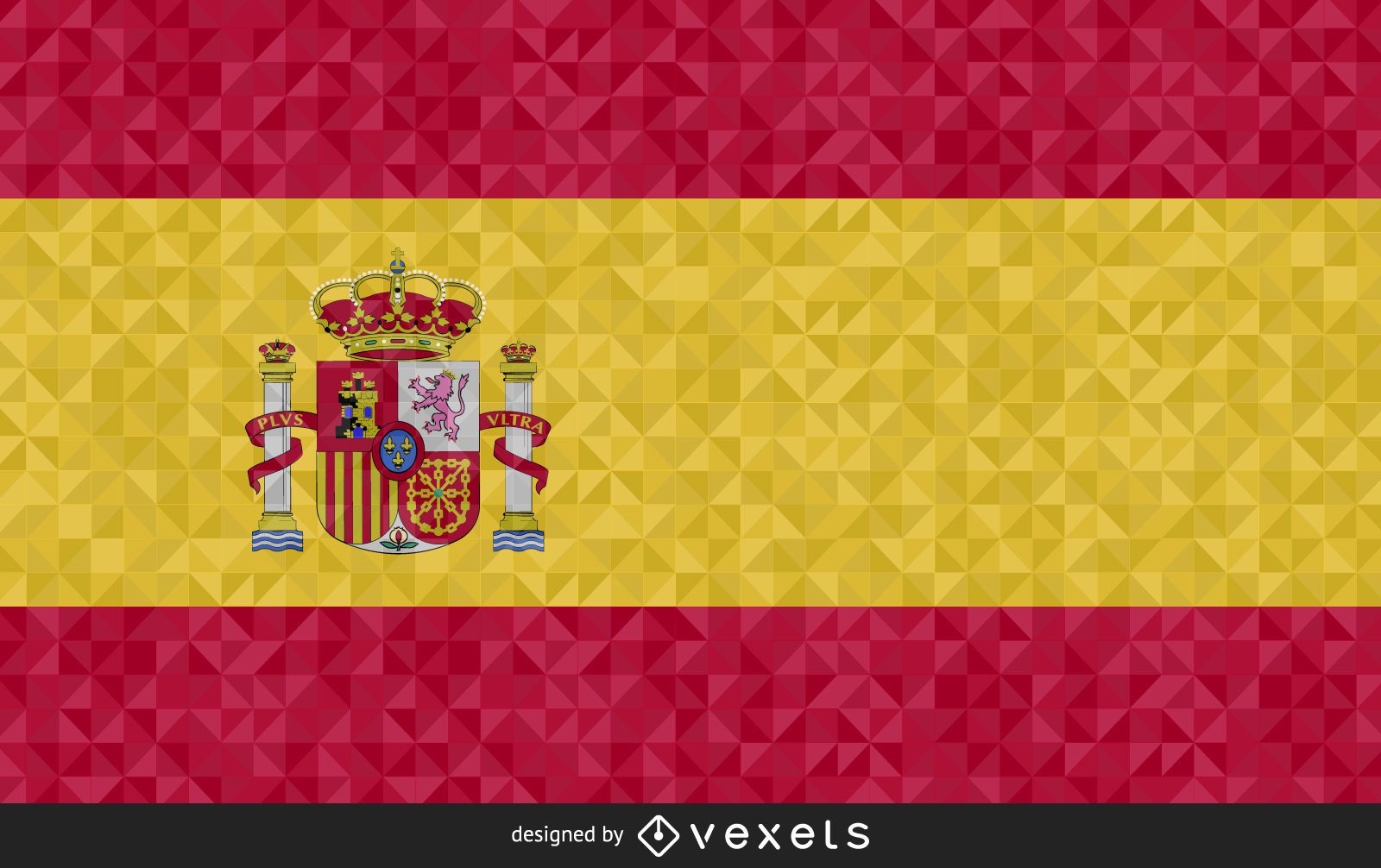 Flag of Spain polygonal Design