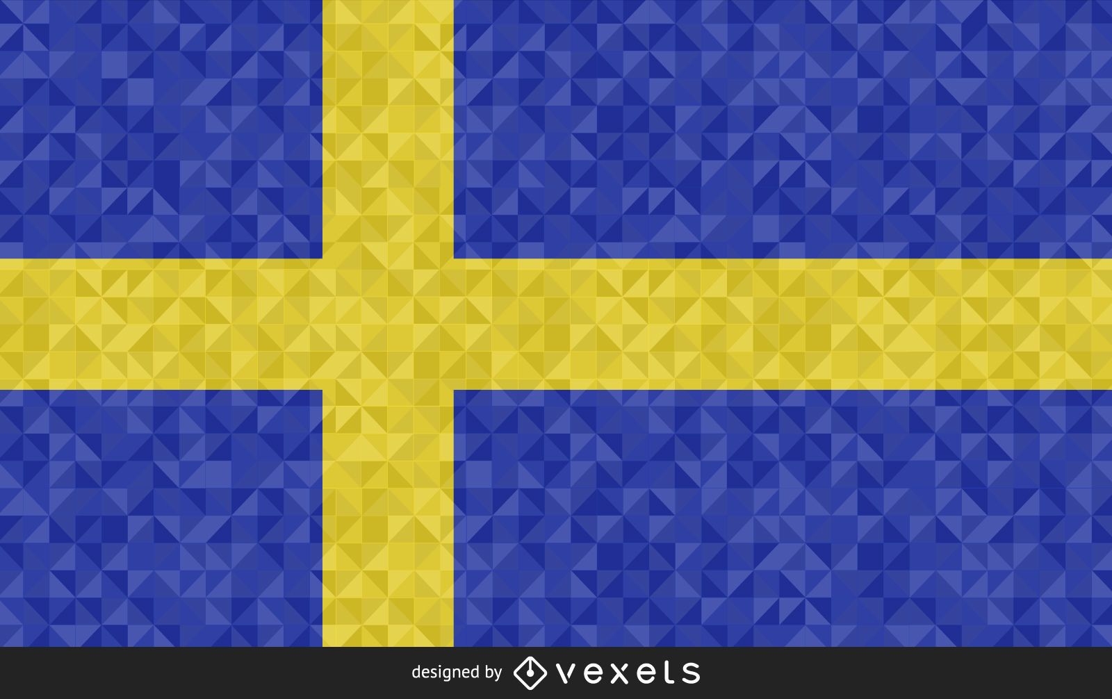 Flag of Sweden polygonal Design