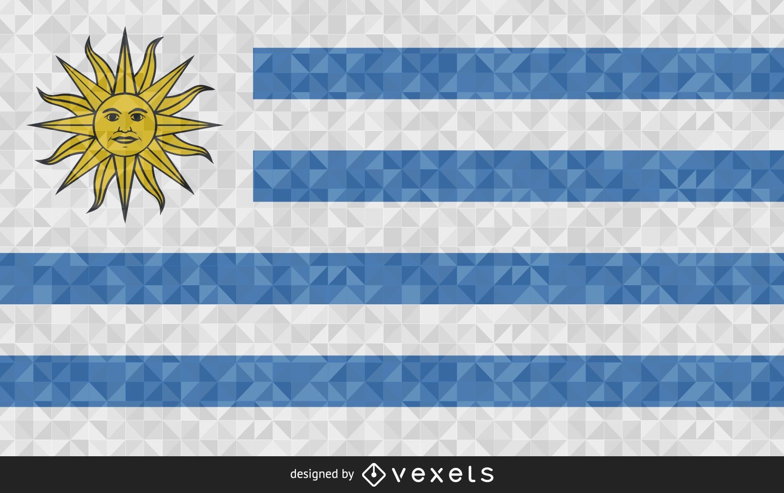 Bandeira do Uruguai Design poligonal