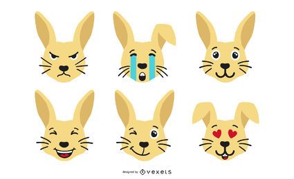 Rabbit Emoji Set