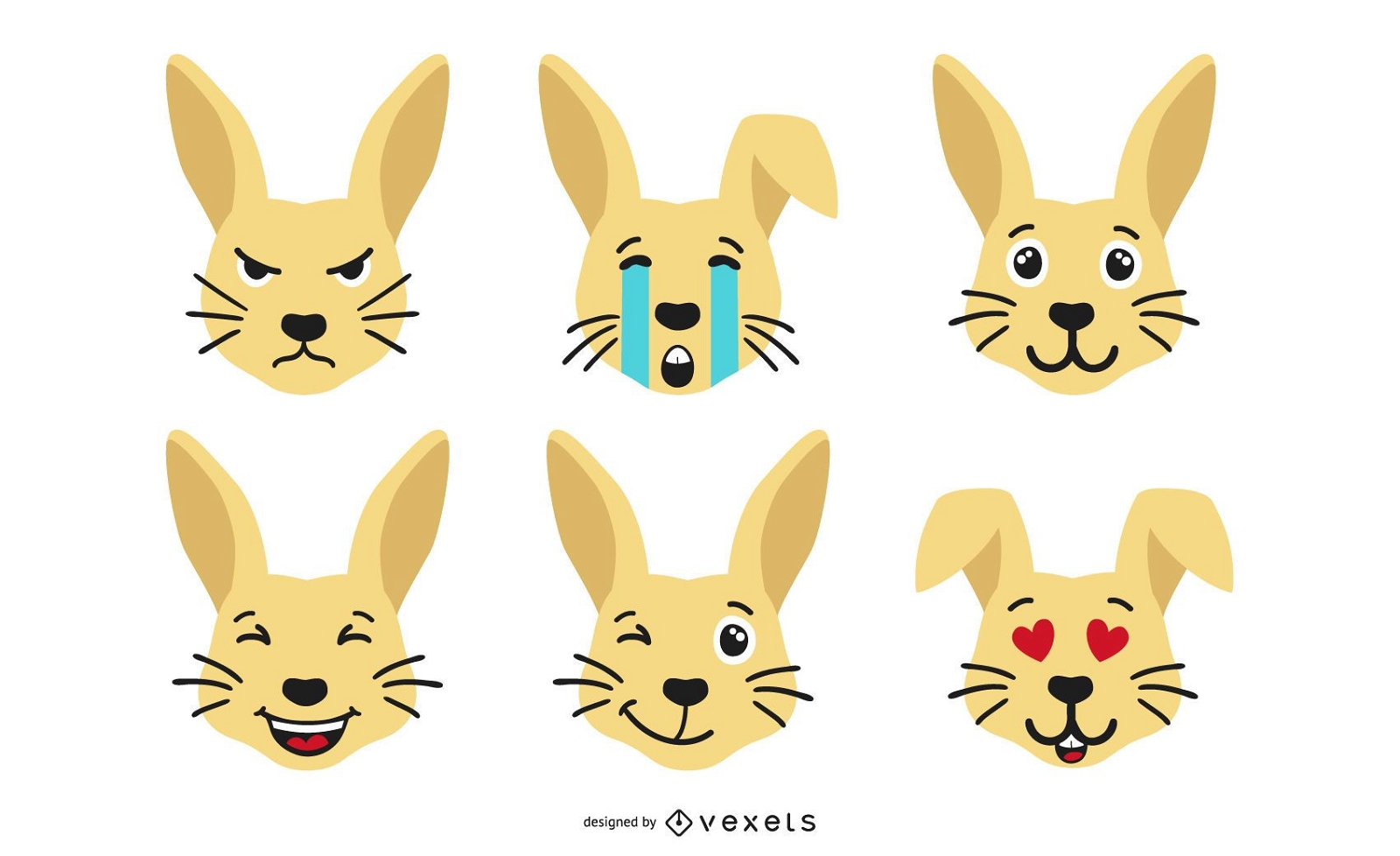 Conjunto de emoji de conejo