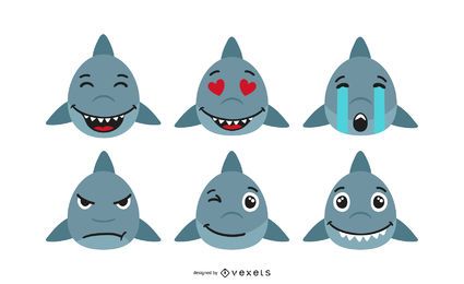 Set de Emojis de Tiburon Set de Emojis de Tiburon