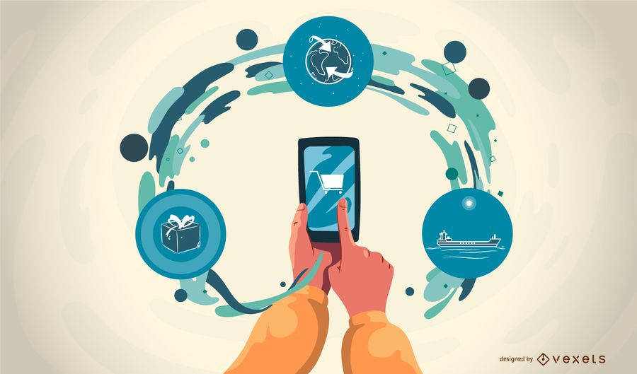 Mobile App Stages Vector Illustration Mobile App Stages Vector Illustration