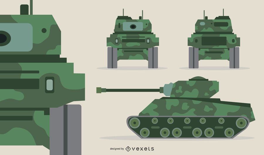 Militärfahrzeug Vector Set Militärfahrzeug Vector Set