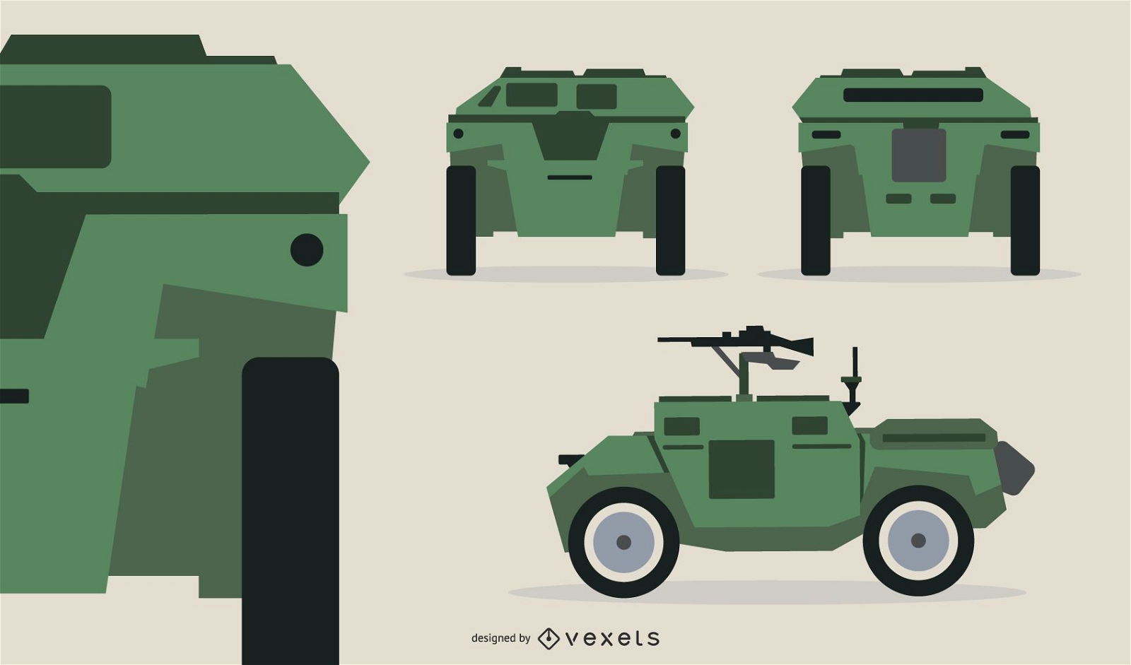Ilustración de pistola de tanque compacto