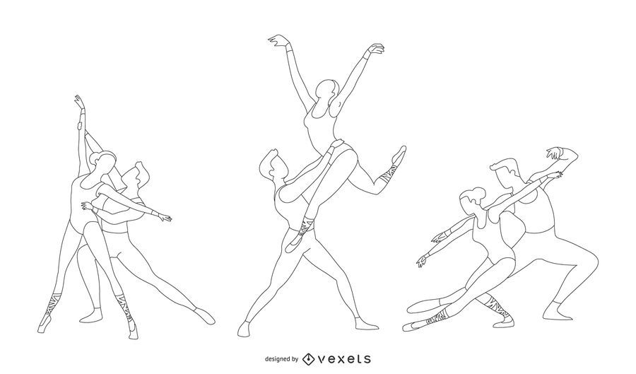 Ballet Line Style Vector Ballet Line Style Vector