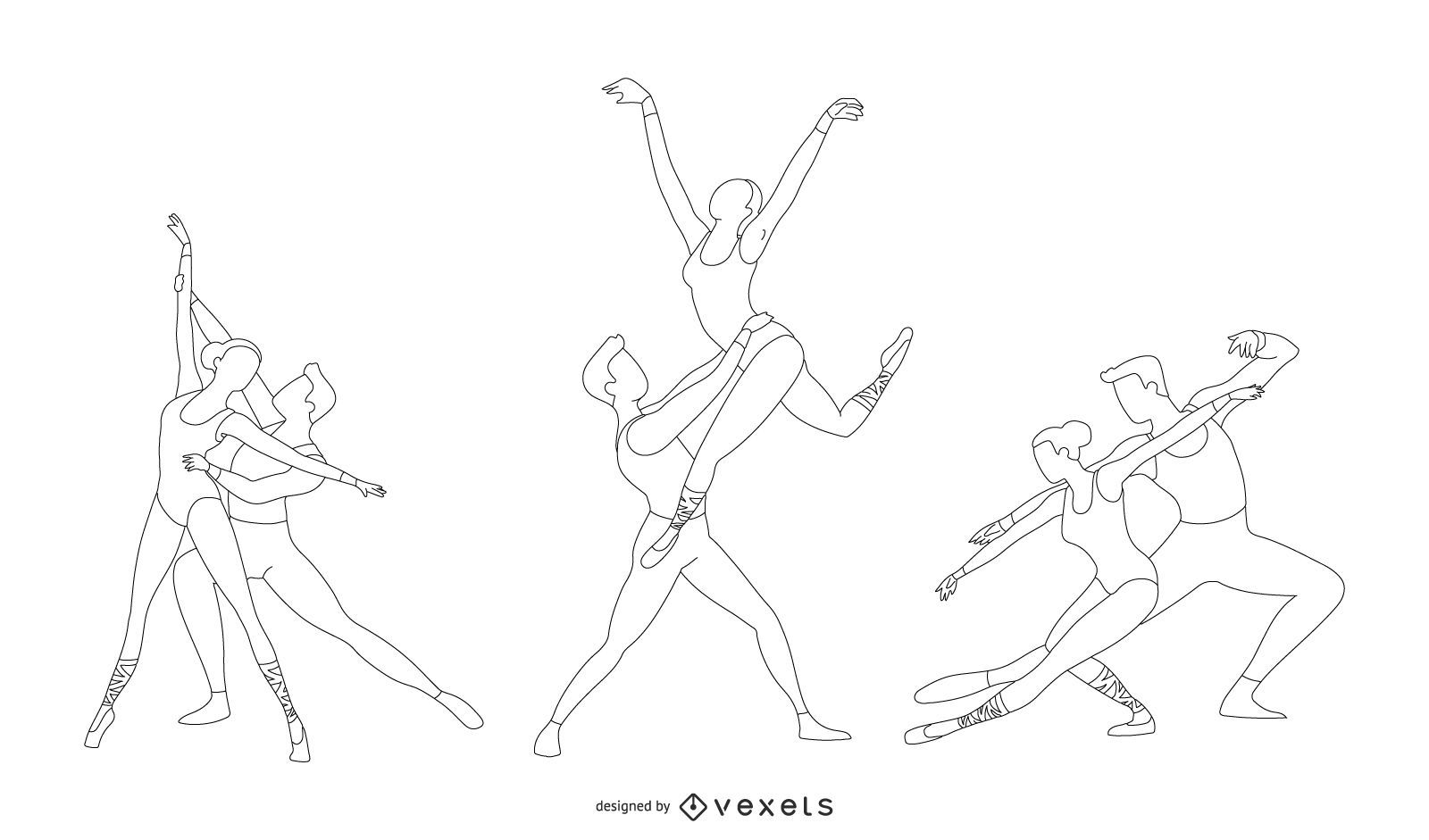 Ballet Line Style Vector