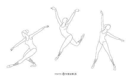 Ballerina Line Vector Set