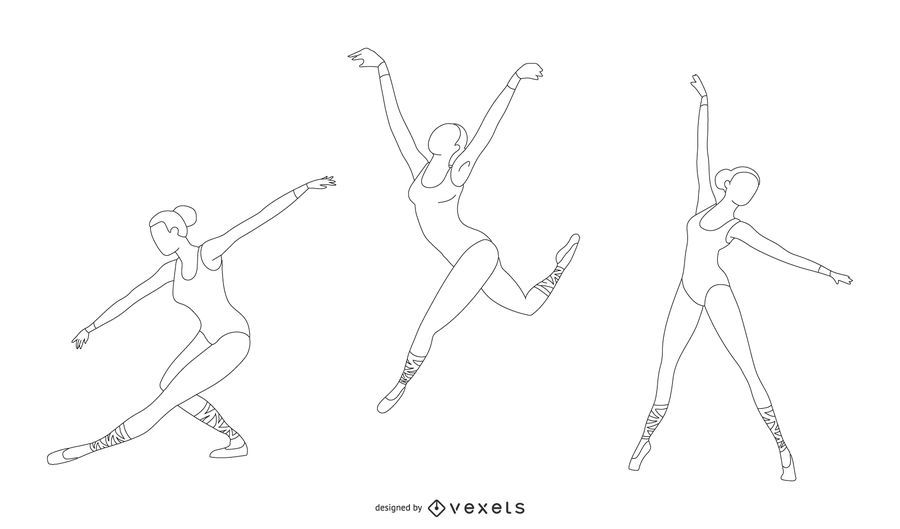 Ballerina Line Vector Set Ballerina Line Vector Set