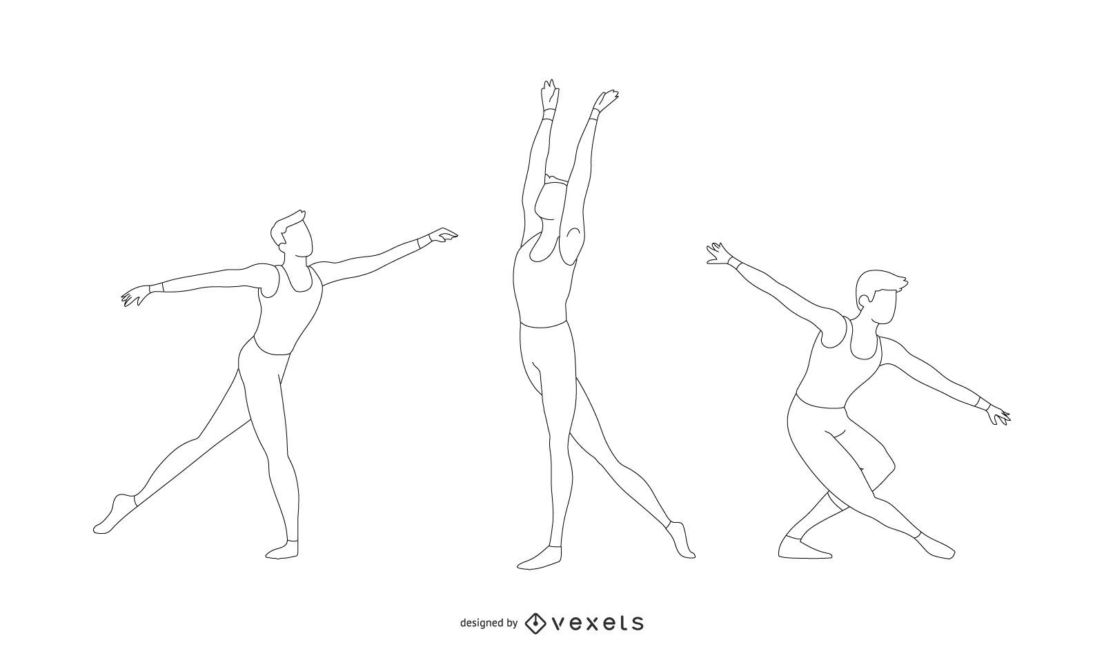 Ballet Dancer Poses Set