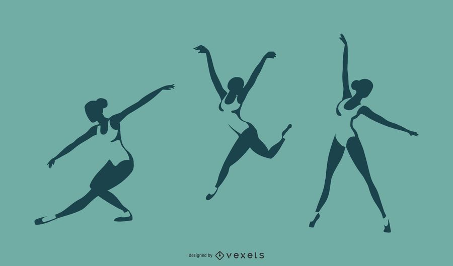 Diseño de silueta de ballet Diseño de silueta de ballet