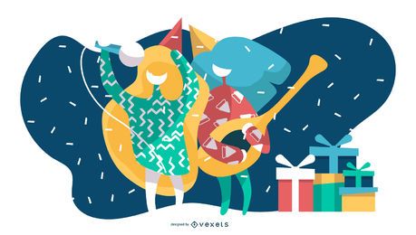 Karaoke birthday party illustration Karaoke birthday party illustration