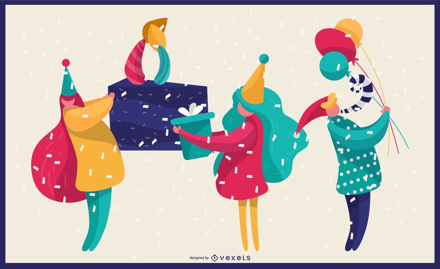 Vibrant Birthday Illustration Vibrant Birthday Illustration