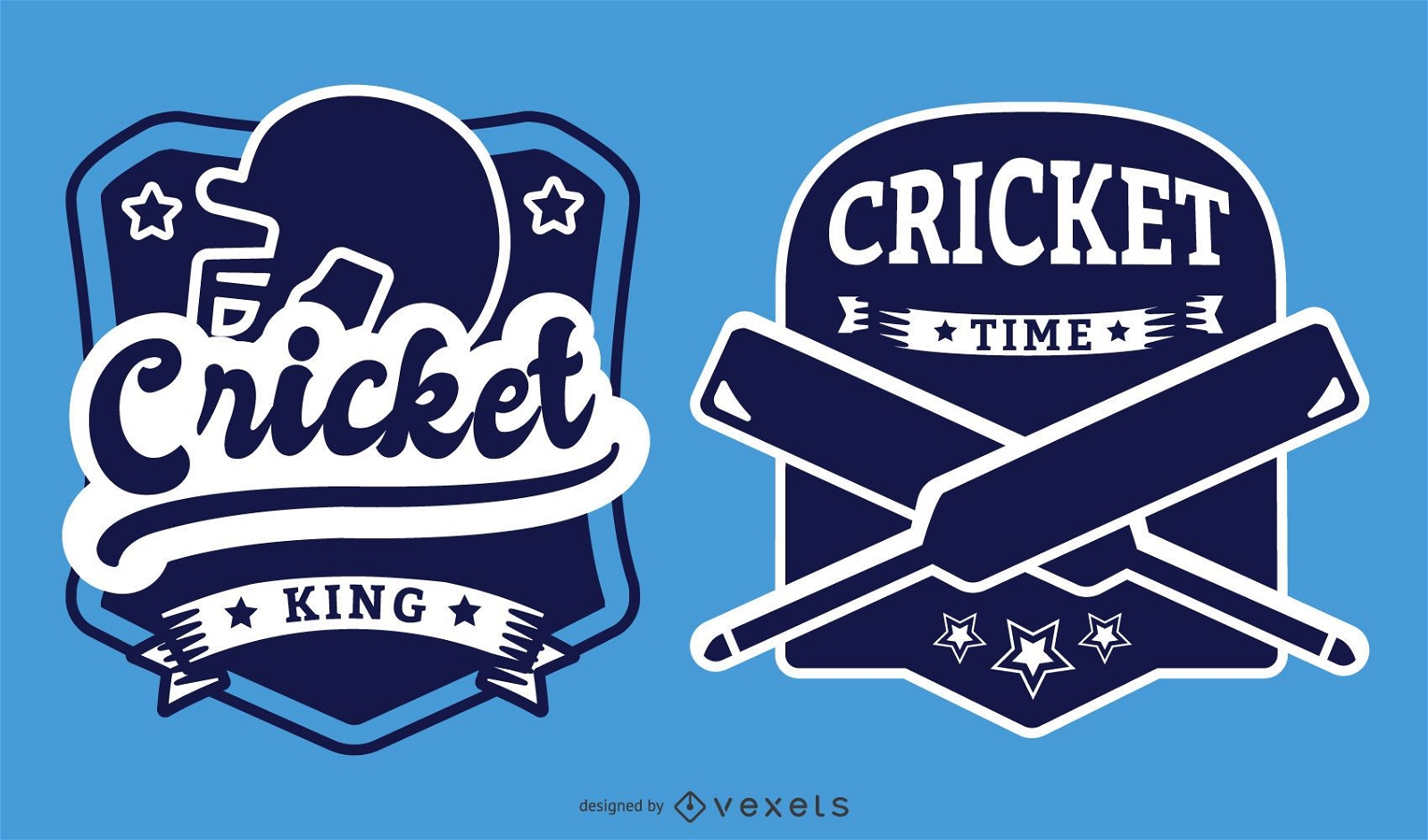 Cricket Themed Badges Set