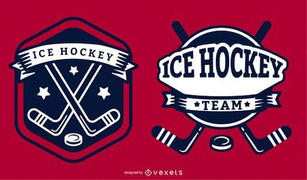 Ice Hockey Team Badge Illustration