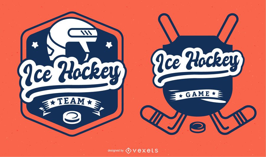 Juego de insignias de juego de hockey sobre hielo Juego de insignias de juego de hockey sobre hielo