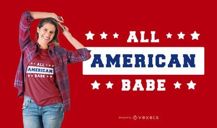 American babe t-shirt design