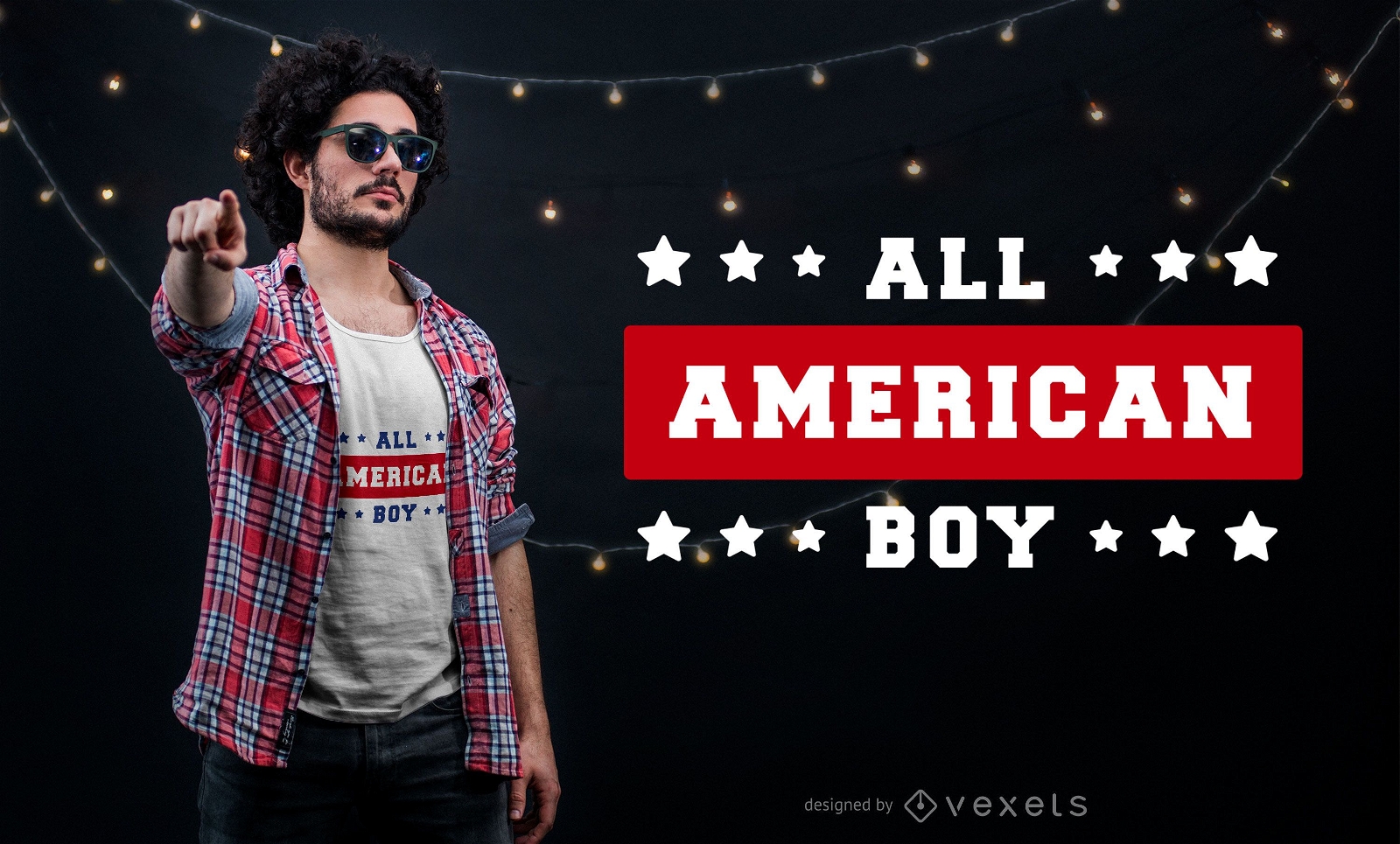 Amerikanischer Junge T-Shirt Design