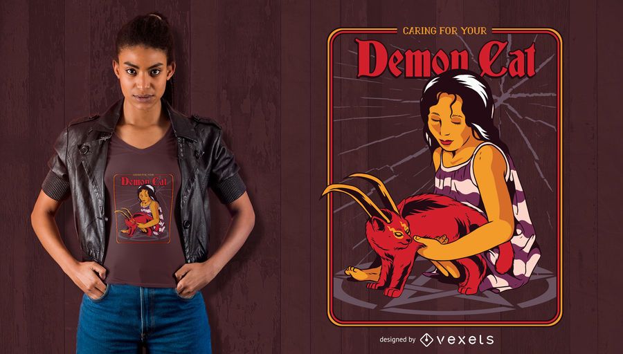 Demon Cat T-shirt Design Demon Cat T-shirt Design