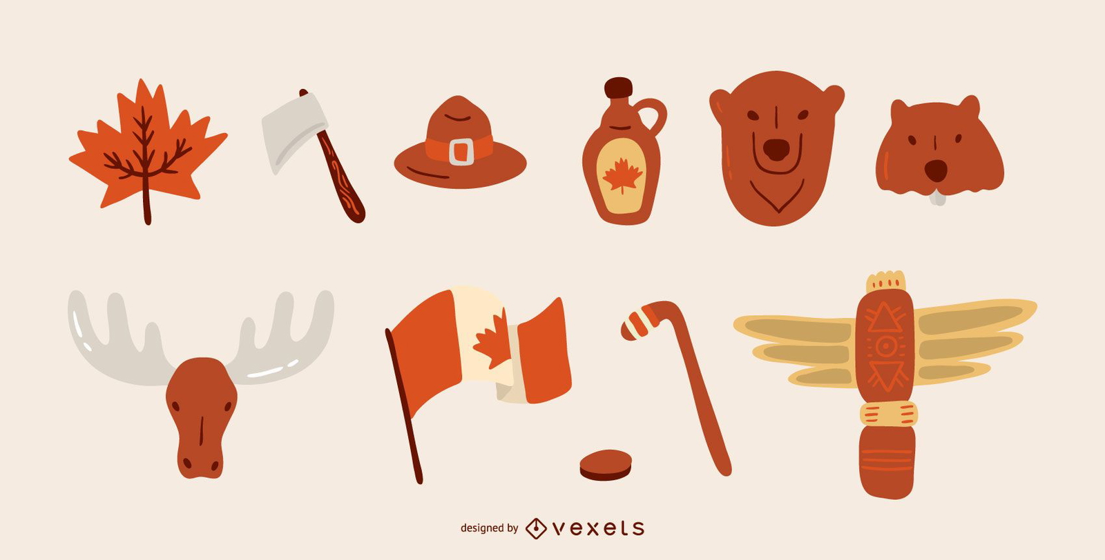 Canadian elements vector set