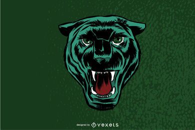 Ilustração de pantera com raiva