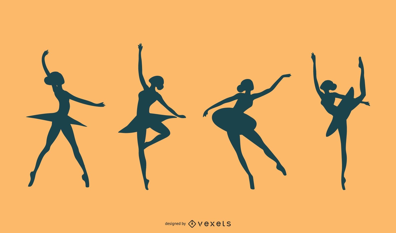 Vector de silueta de bailarina de ballet