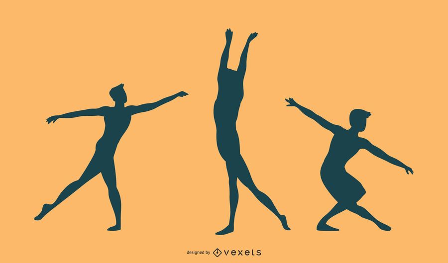 Conjunto de silueta de bailarina de ballet masculino Conjunto de silueta de bailarina de ballet masculino