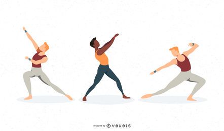 Male Ballet Dancer Vector Set Male Ballet Dancer Vector Set
