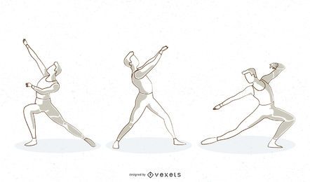 Male Ballet Dancer Line Vector Design