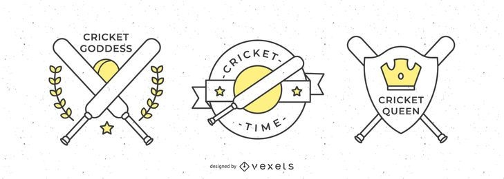 Design de emblemas esportivos de críquete