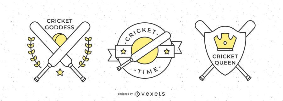 Cricket Sport Badges Design Cricket Sport Badges Design