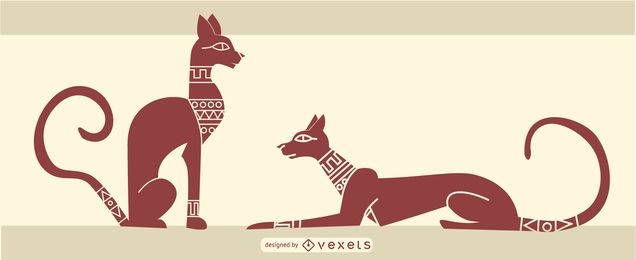 stylish egyptian cat design