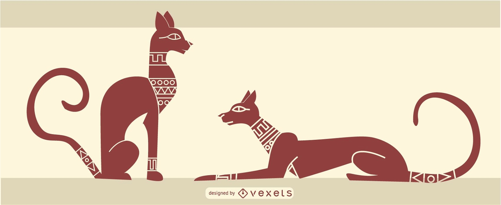 stilvolles ägyptisches Katzendesign