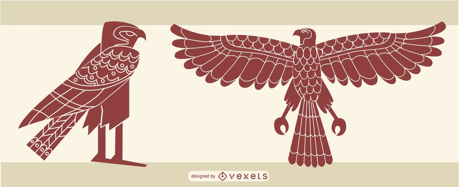 design estiloso de águia egípcia