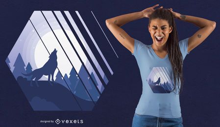 Diseño de camiseta de Howling Wolf Diseño de camiseta de Howling Wolf