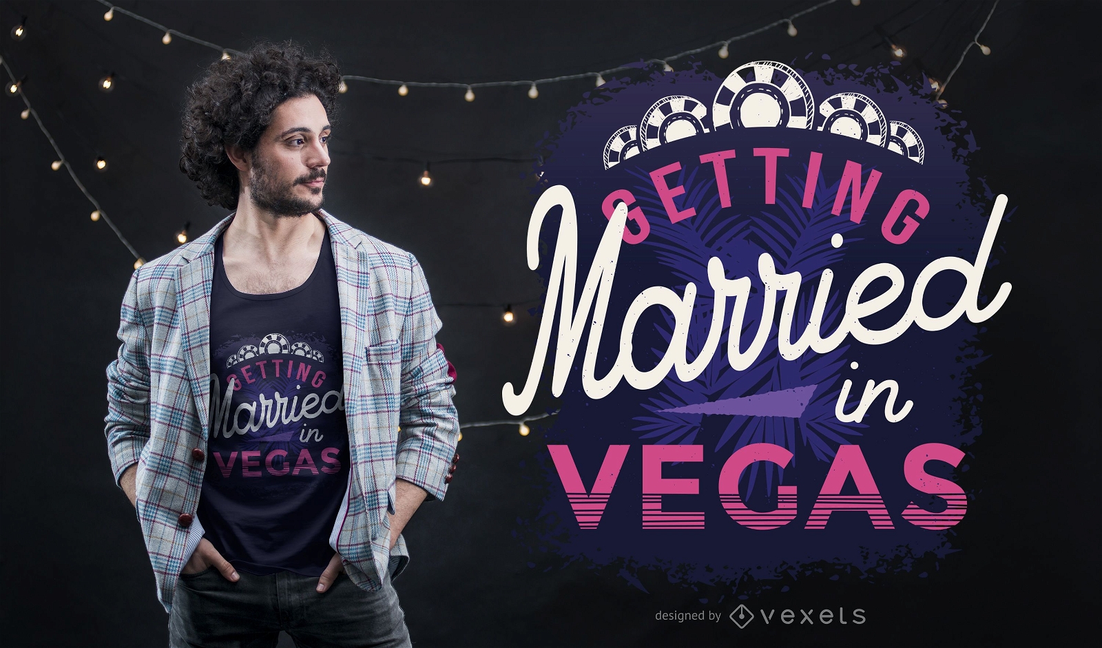 Verheiratet in Vegas T-Shirt Design