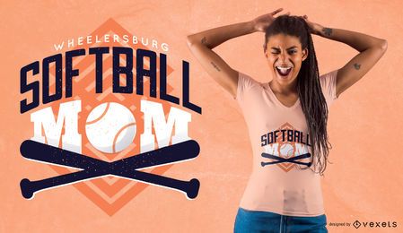 Projeto do t-shirt da mamã do softball de Ohio Projeto do t-shirt da mamã do softball de Ohio