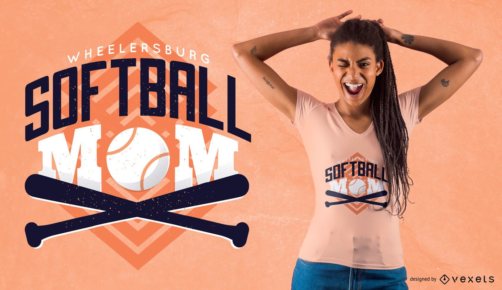 Diseño de camiseta Ohio Softball Mom