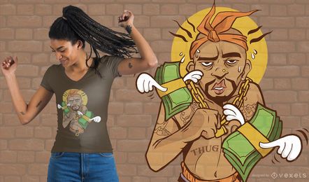 Design de camiseta do cara bandido