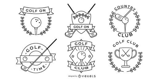 diseños de insignias de golf minimalistas