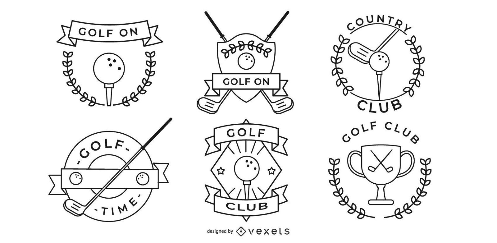 minimalistische Golfabzeichen Designs